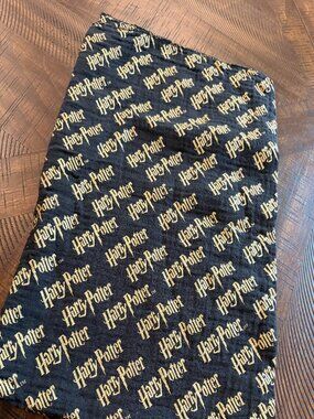 Harry Potter Baby Swaddle Blanket Black Gold Logo Muslin Receiving Blanket Wizar